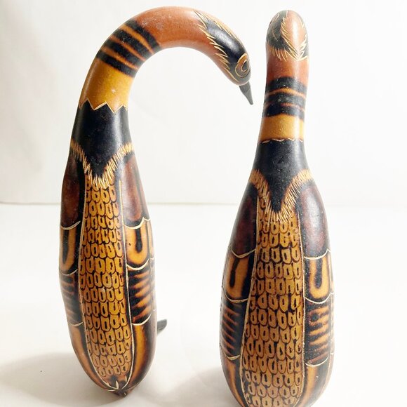 Set of 2 Imported Decorative Wooden Birds , each w/ Rattle sound when shaken - Picture 3 of 6